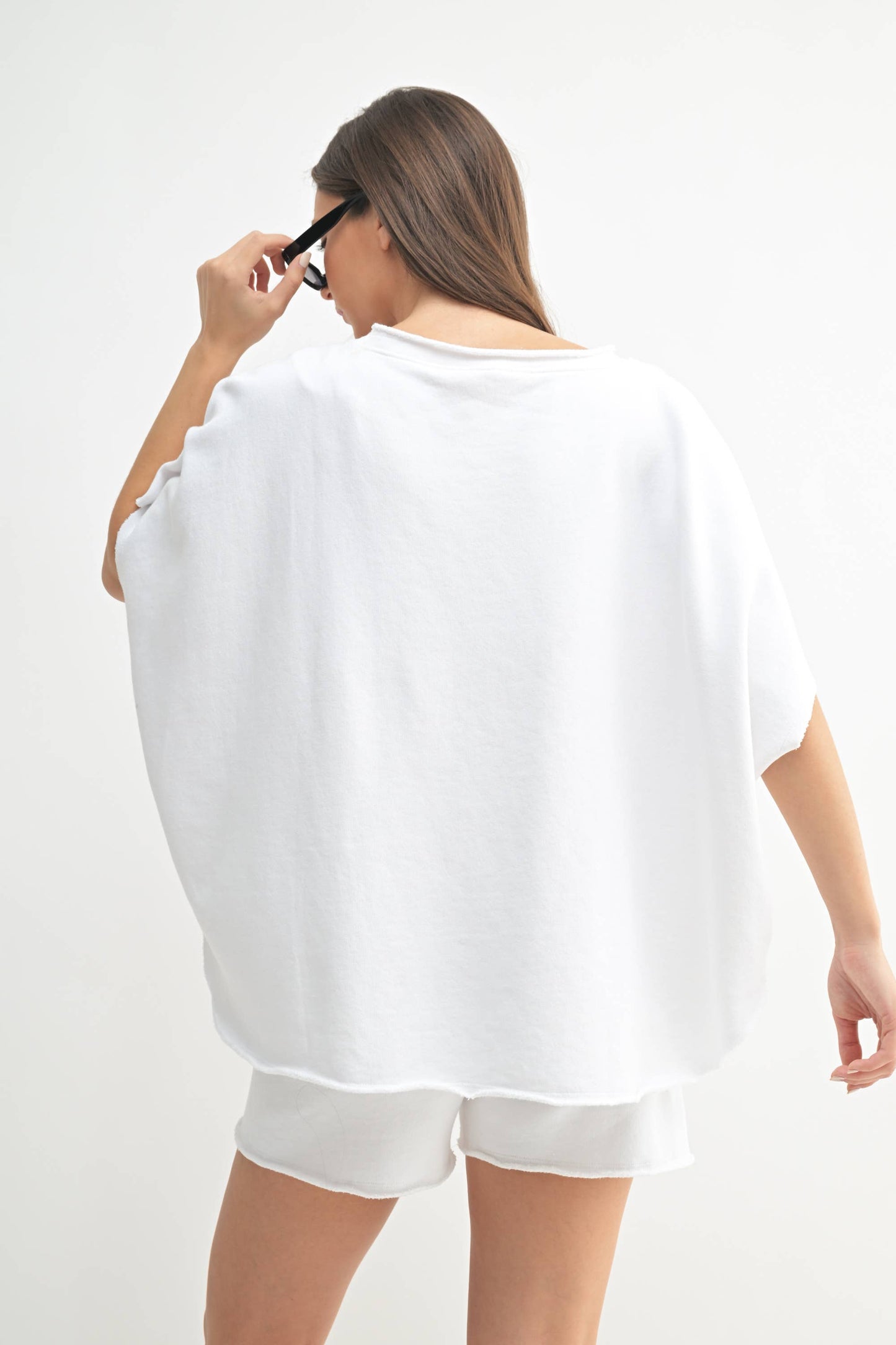 White Cotton Vintage Dolman Top