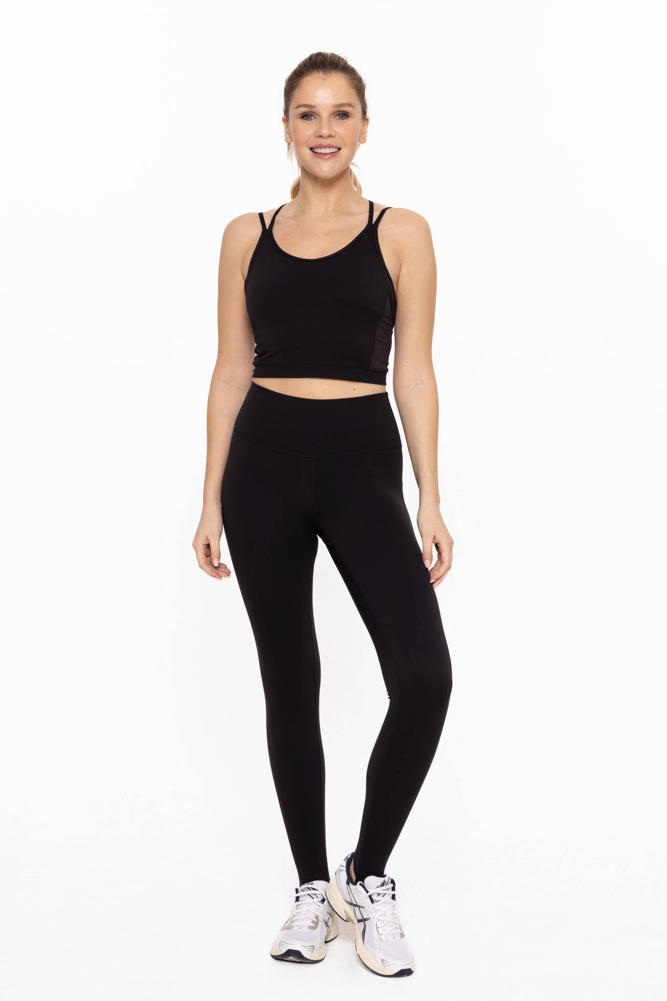 Black Stirrup High-Waist Active Workout Leggings
