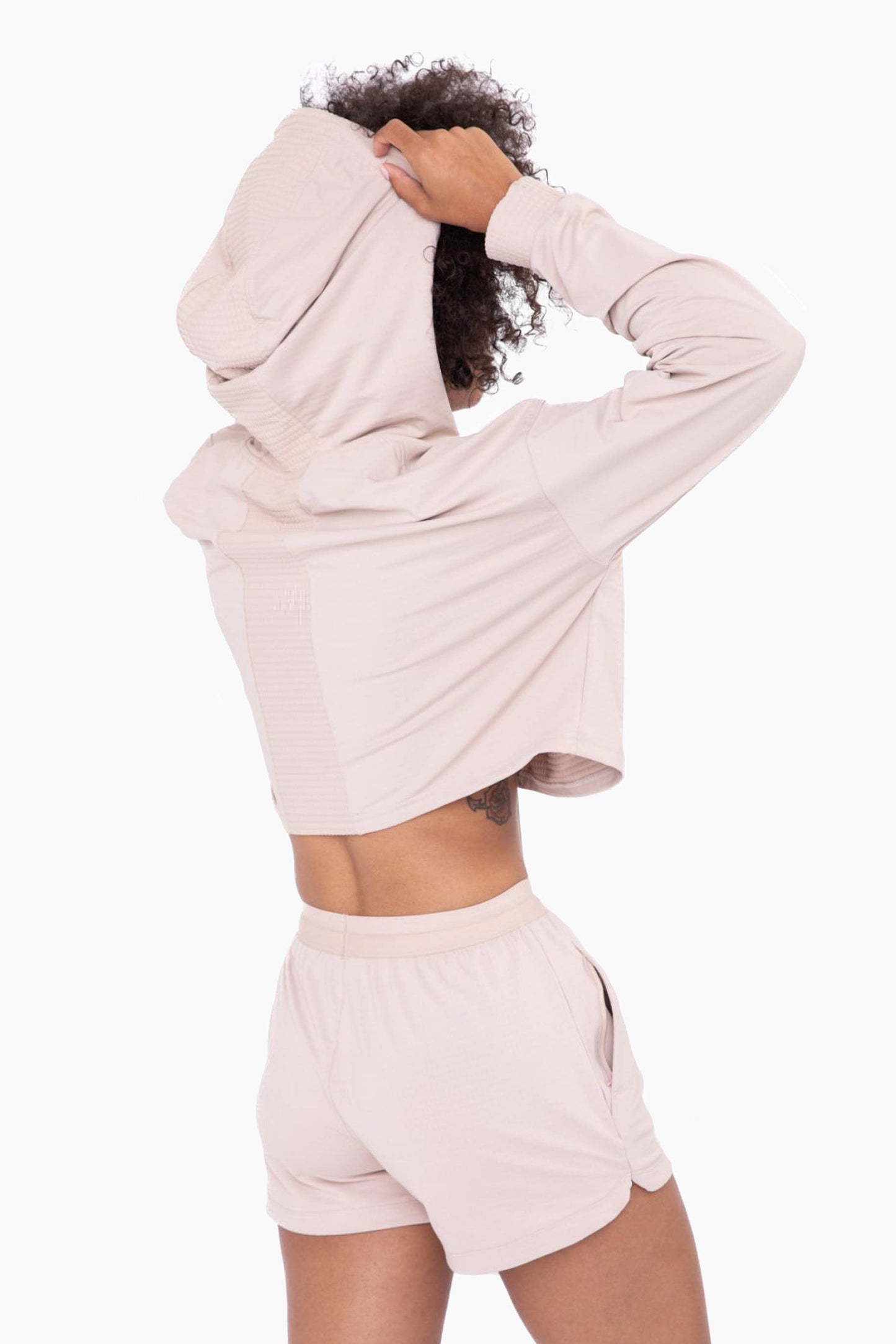 Activewear Cropped Zip-up Jacket with Textured Interior