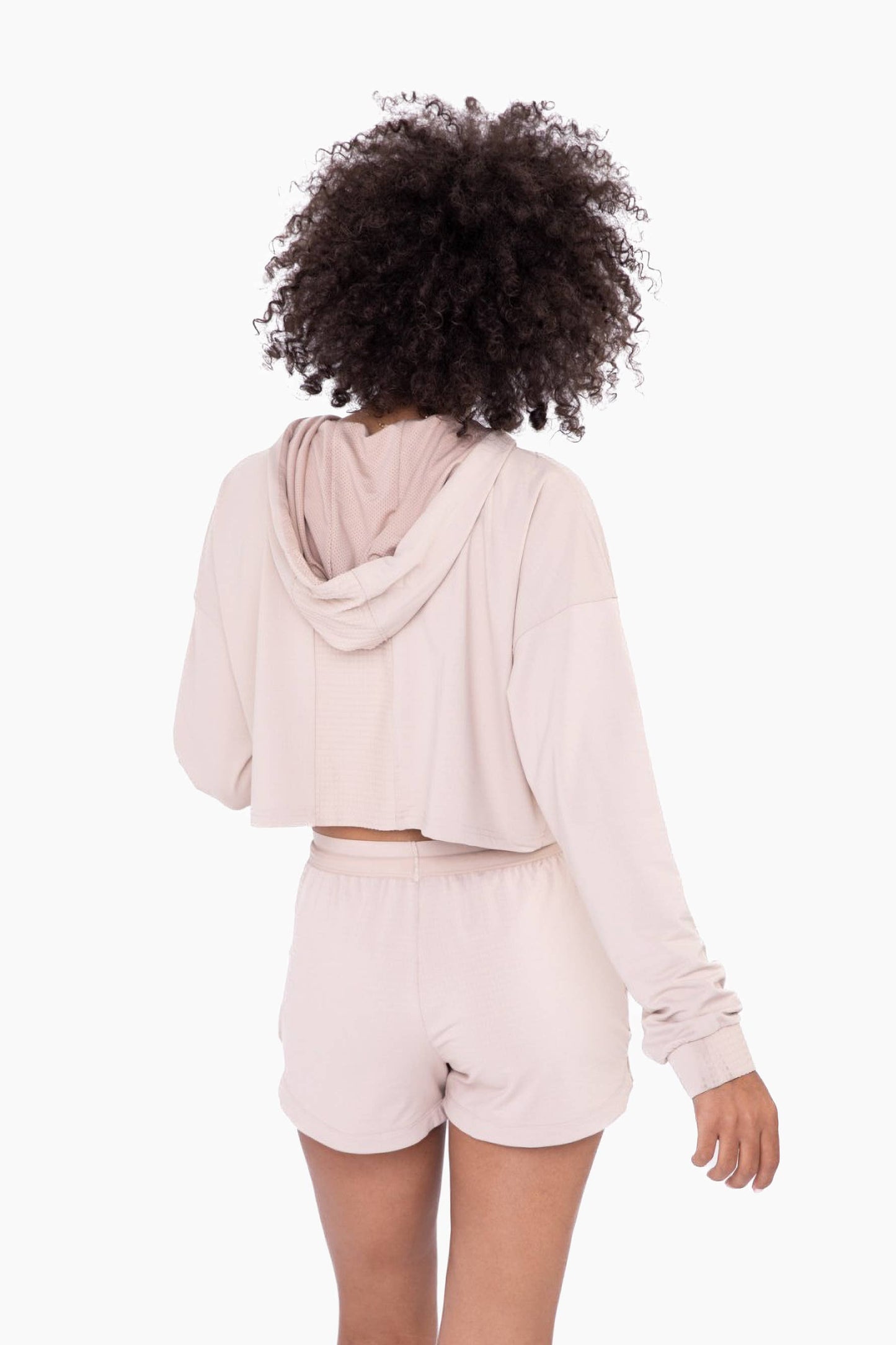 Activewear Cropped Zip-up Jacket with Textured Interior