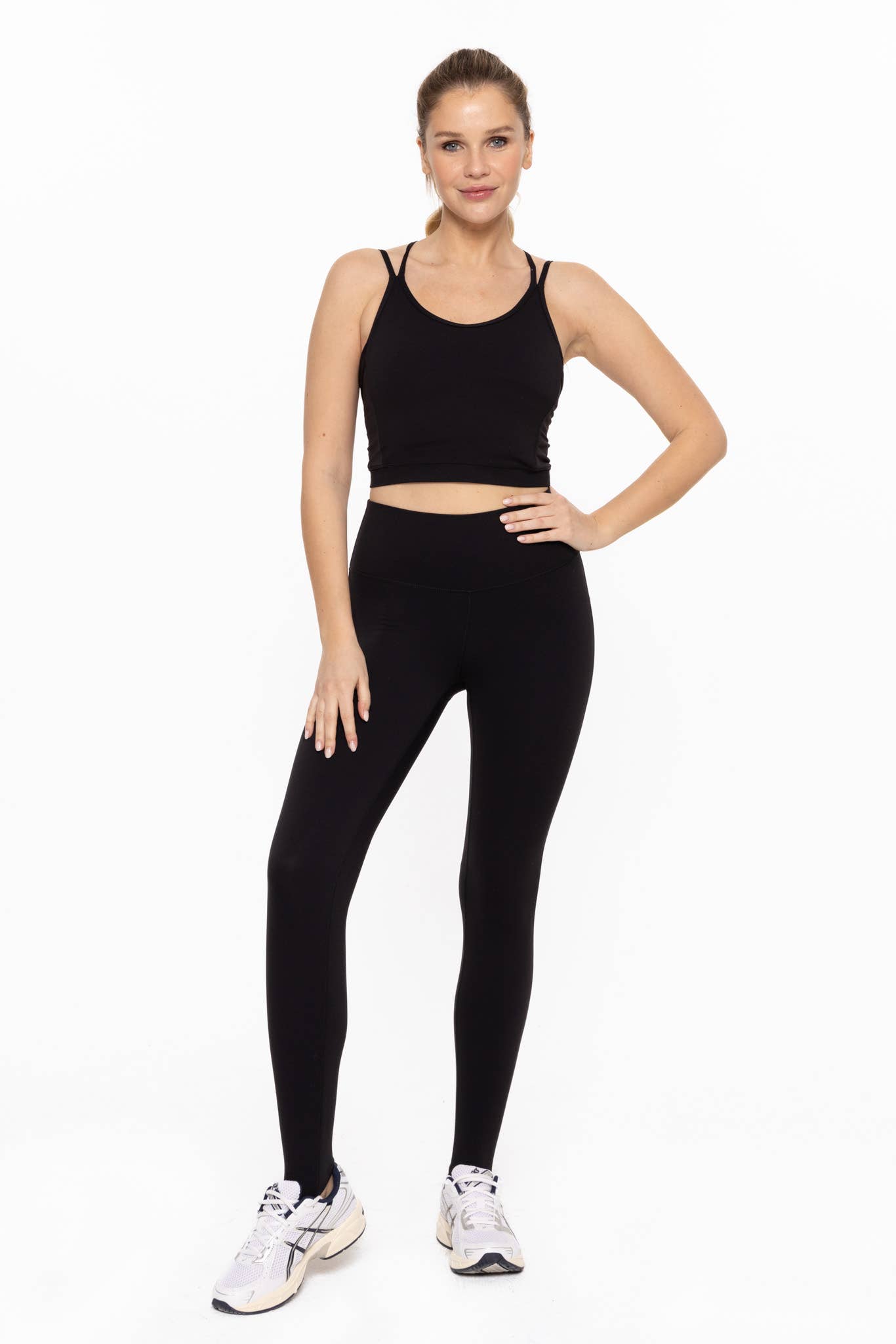 Black Double Strap Active Workout Top
