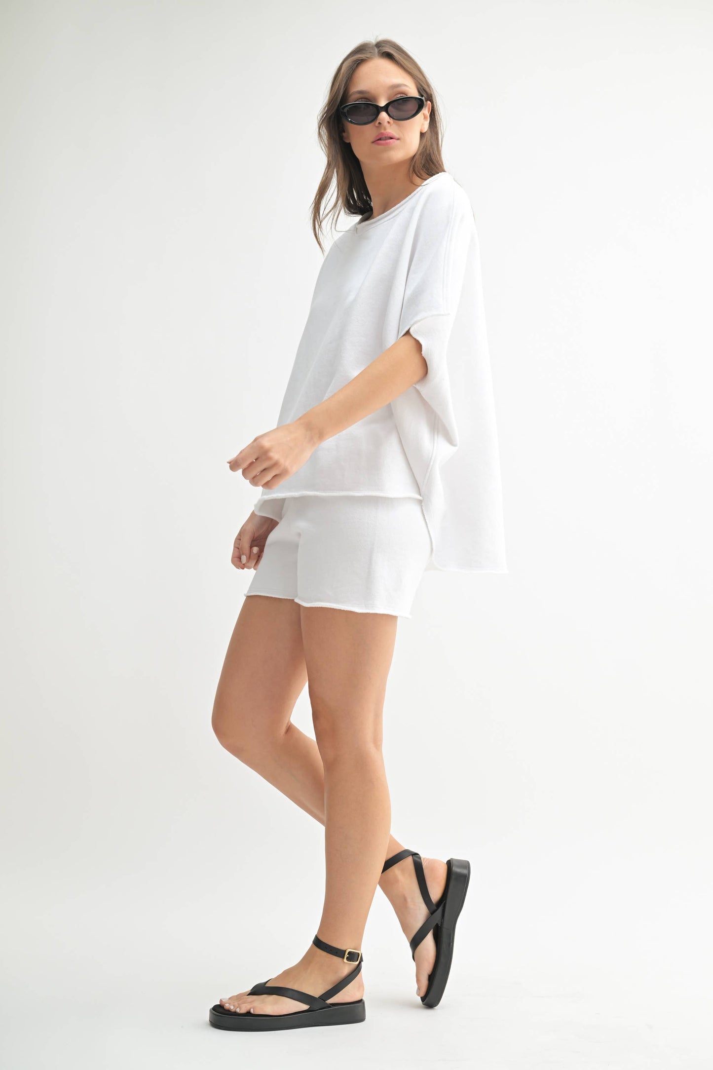 White Cotton Vintage Dolman Top