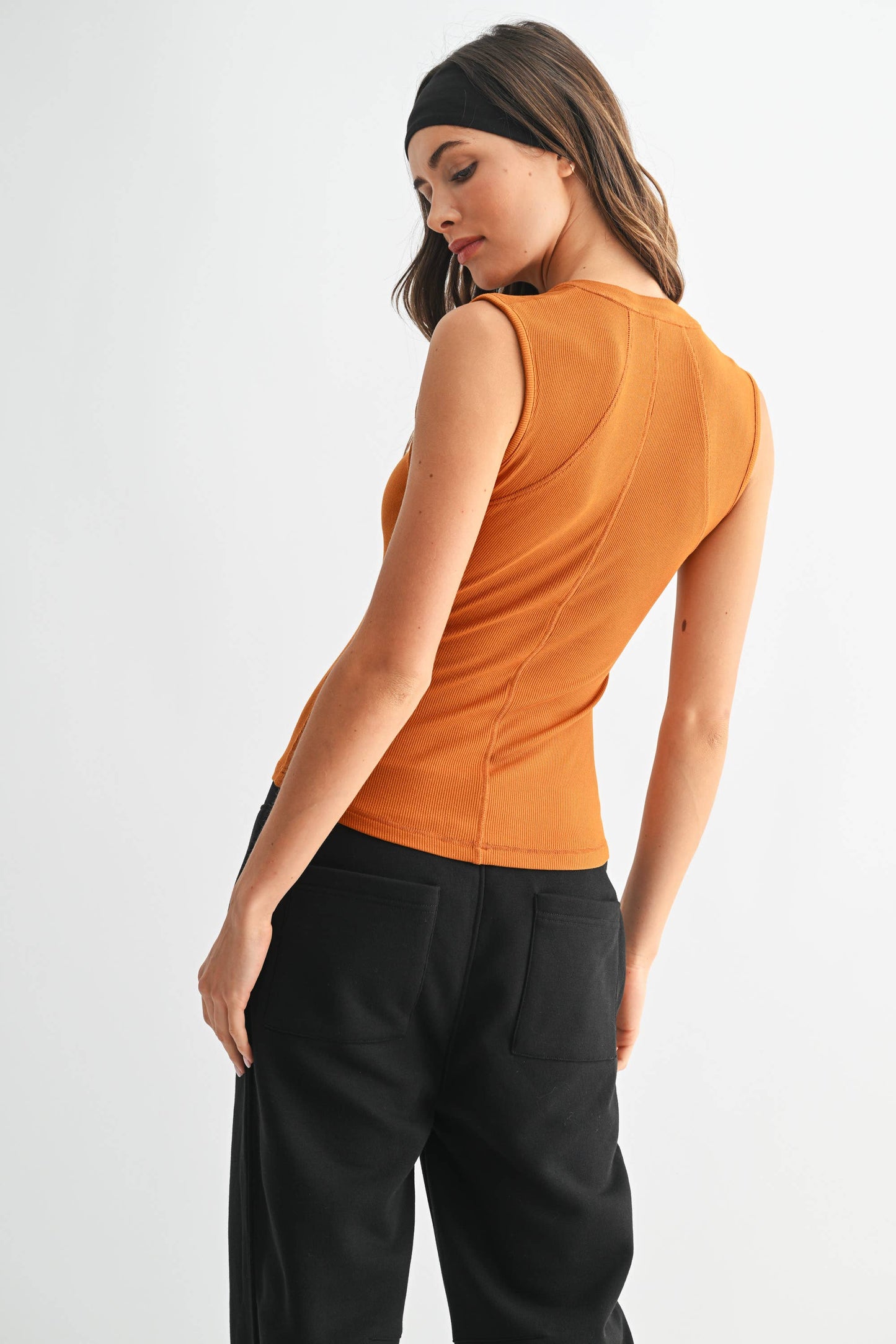 Essential Ribbed Henley Tank Top