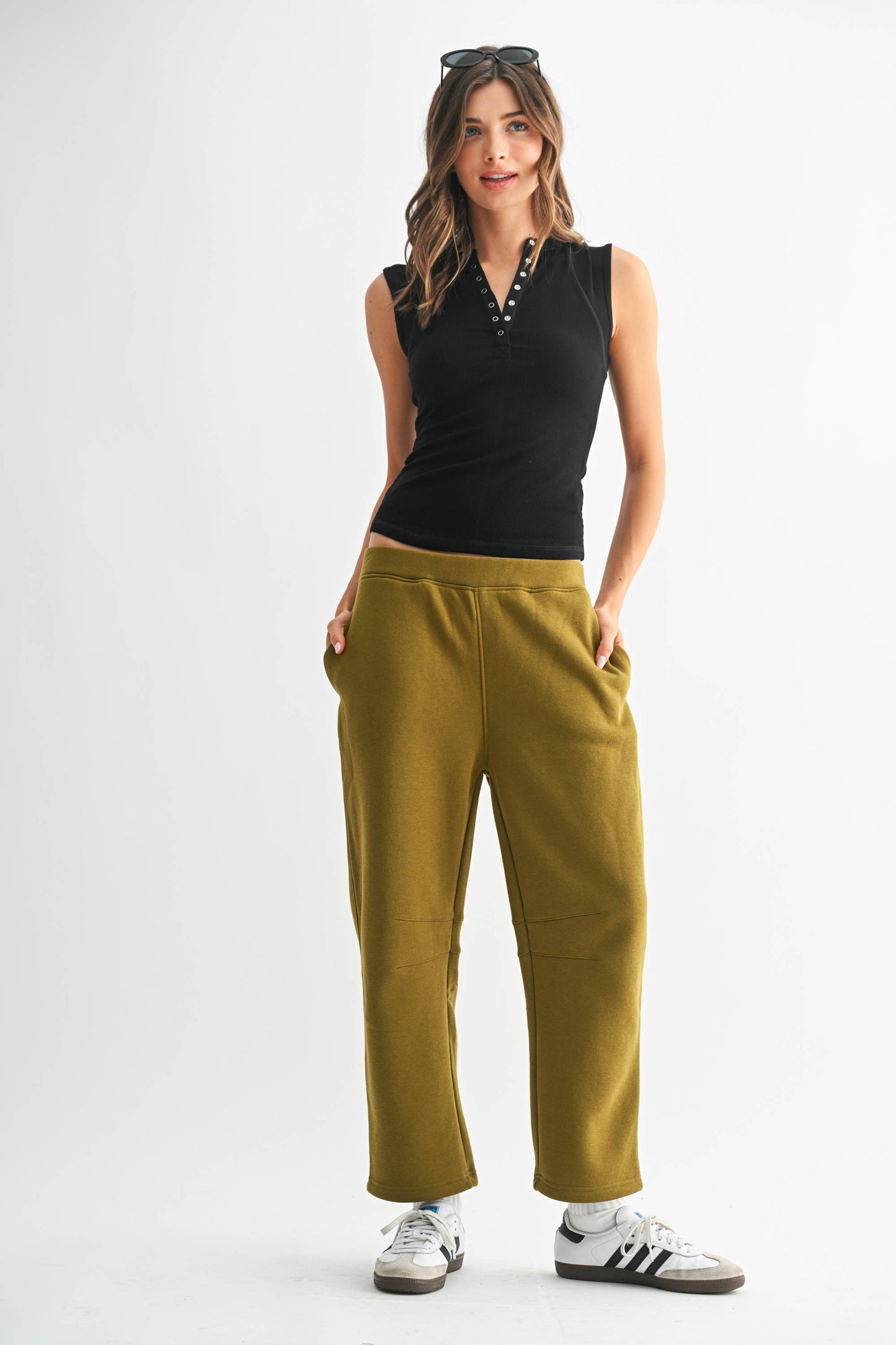 Essential Ribbed Henley Tank Top