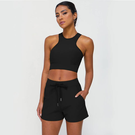 Full Coverage High Intensity Sports Bra & Drawstring Shorts